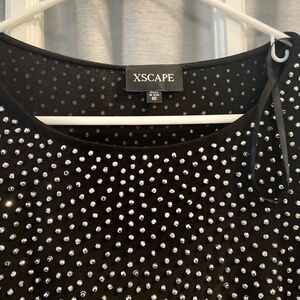 Xscape Black dress with Sparkling Silver Accents